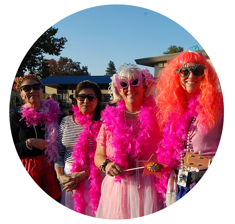 Photo of parents and staff dressed up